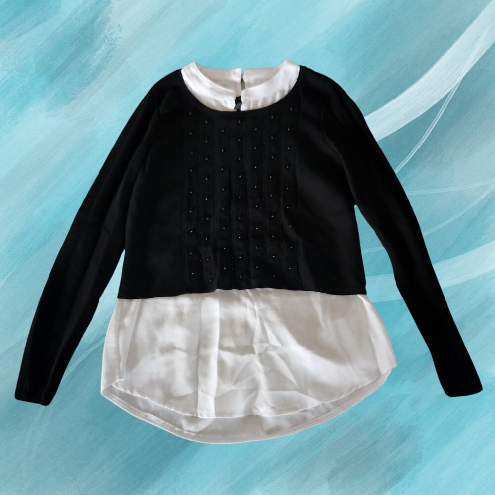 WHBM Beaded Sweater Blouse